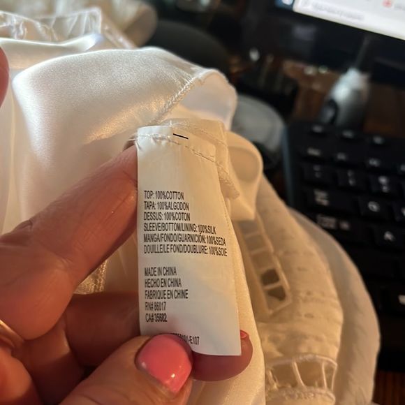 Gorgeous pale cream mini dress or top XS mostly lined cut out in lace design - Picture 6 of 6